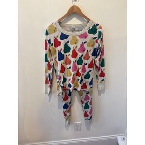 Hanna Andersson Organic Cotton Pear Pajama Set Top M Bottoms S